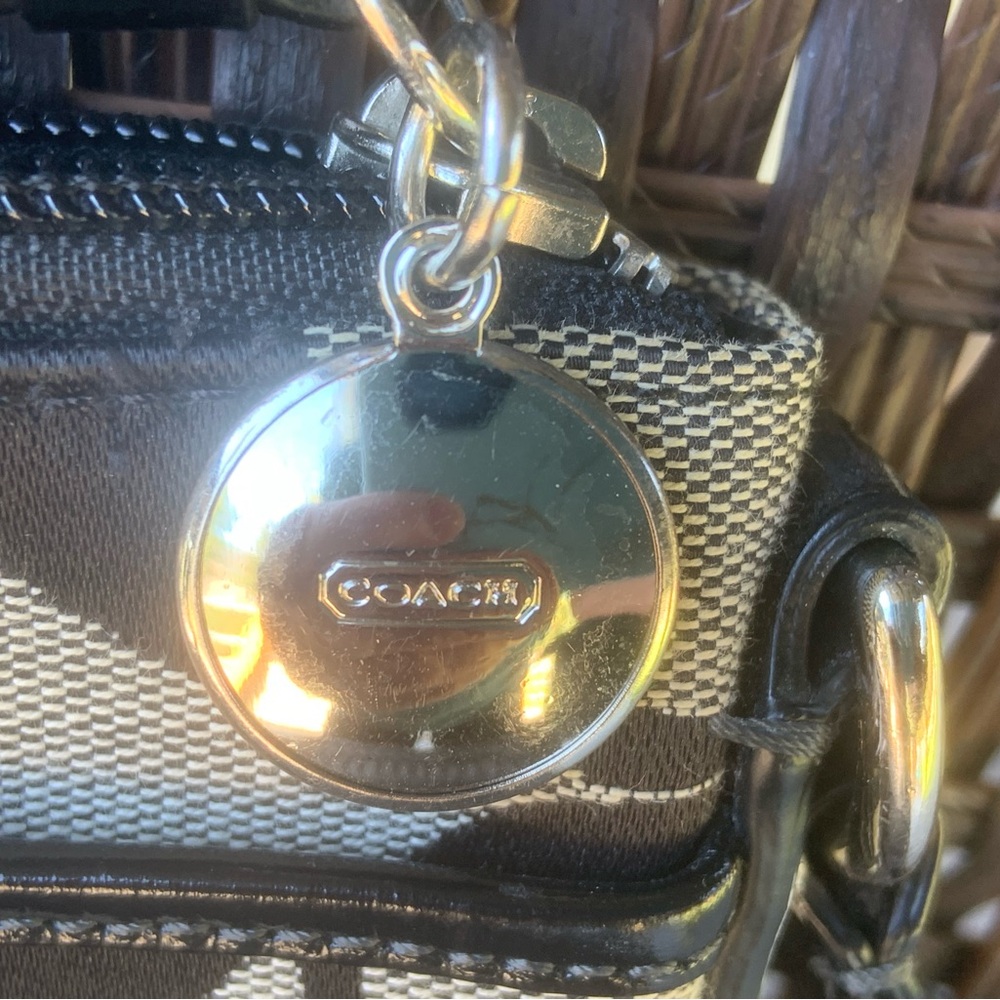 Coach Crossbody Canvas & Patent Leather Bag Purse - Picture 13 of 14
